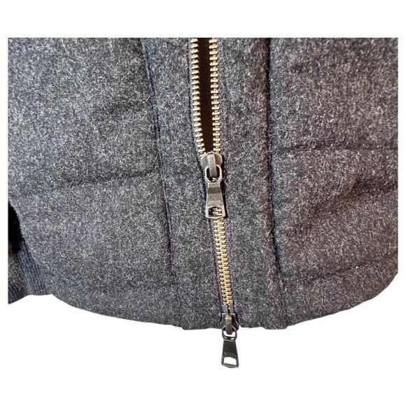 Banana Republic Mens Black Gray Wool Blend Full Zip Sweater Jacket Size L Suede - Picture 5 of 12